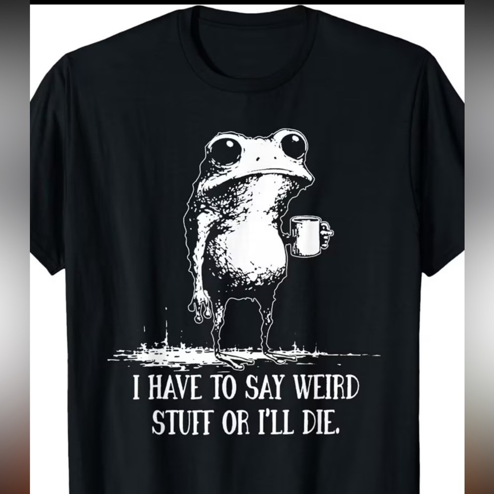 NEW UNISEX FUNNY FROG HUMOR TEE SHIRT  Top 100% COTTON Various Sizes Black